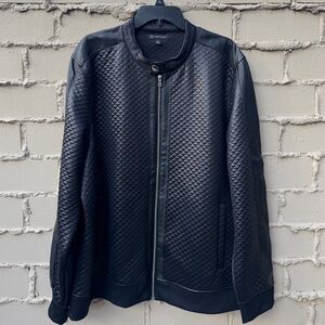 INC International Concepts Black Quilted Bomber Jacket